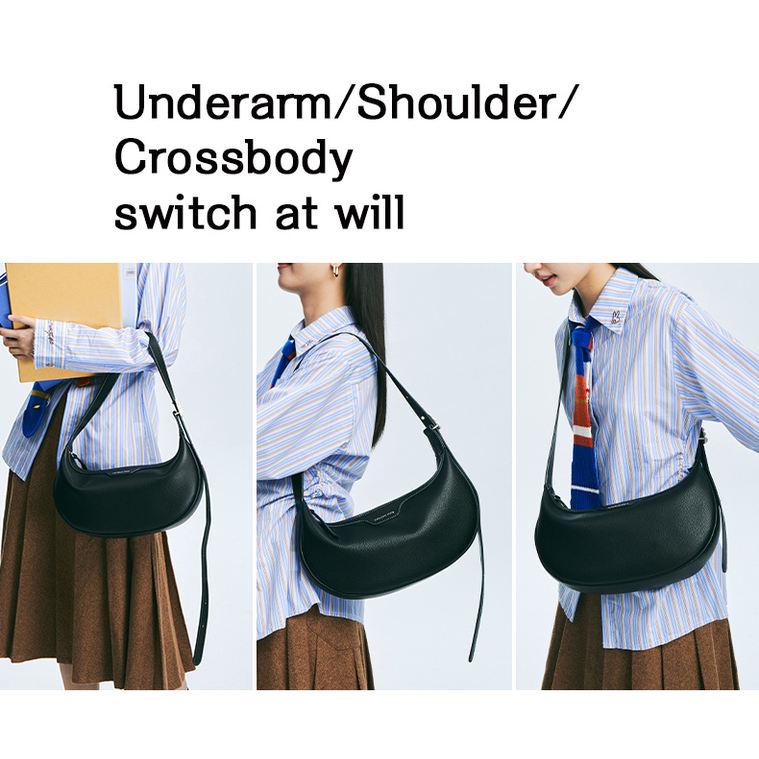 Leather baguette shoulder bag, view 14 - MRSLM