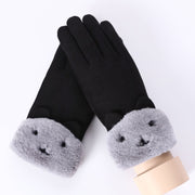 Women's plush-lined suede touchscreen gloves, view 4 - MRSLM