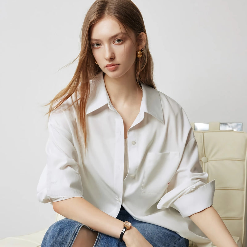 autumn back twist long sleeve blouse, view 6 - MRSLM