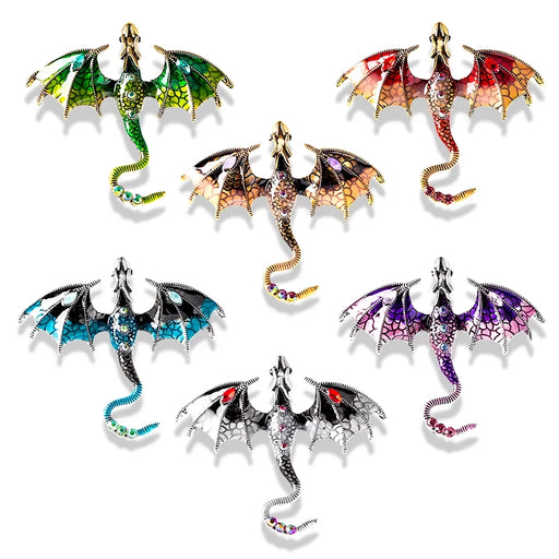 vintage enamel flying dragon brooch - MRSLM