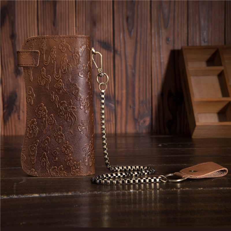 dragon grain leather wallet, view 4 - MRSLM