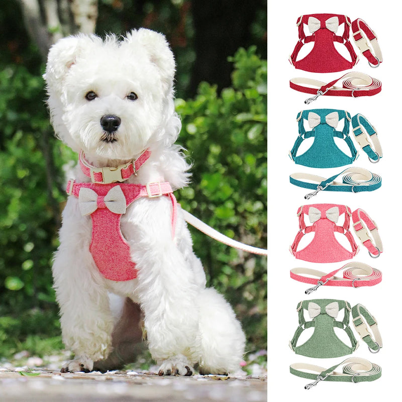 quick release dog collar harness and leash set, view 7 - MRSLM