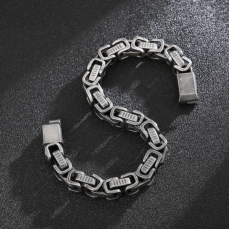 welded woven titanium steel bracelet, view 4 - MRSLM