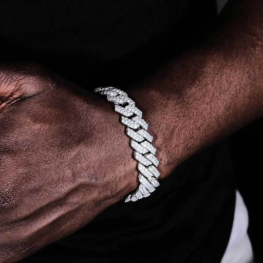 men's diamond shaped zirconia bracelet - MRSLM