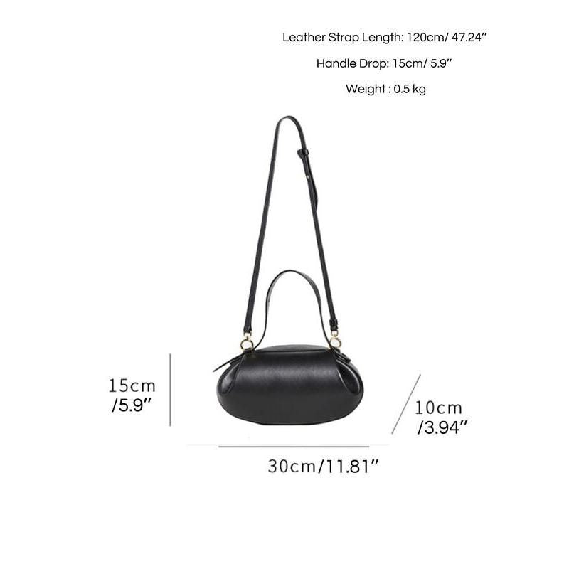 Round vegan leather handbag, view 12 - MRSLM