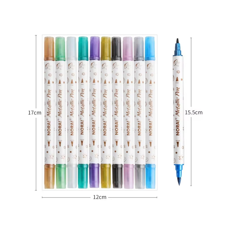 10-piece metal double head nail art pen set, view 7 - MRSLM