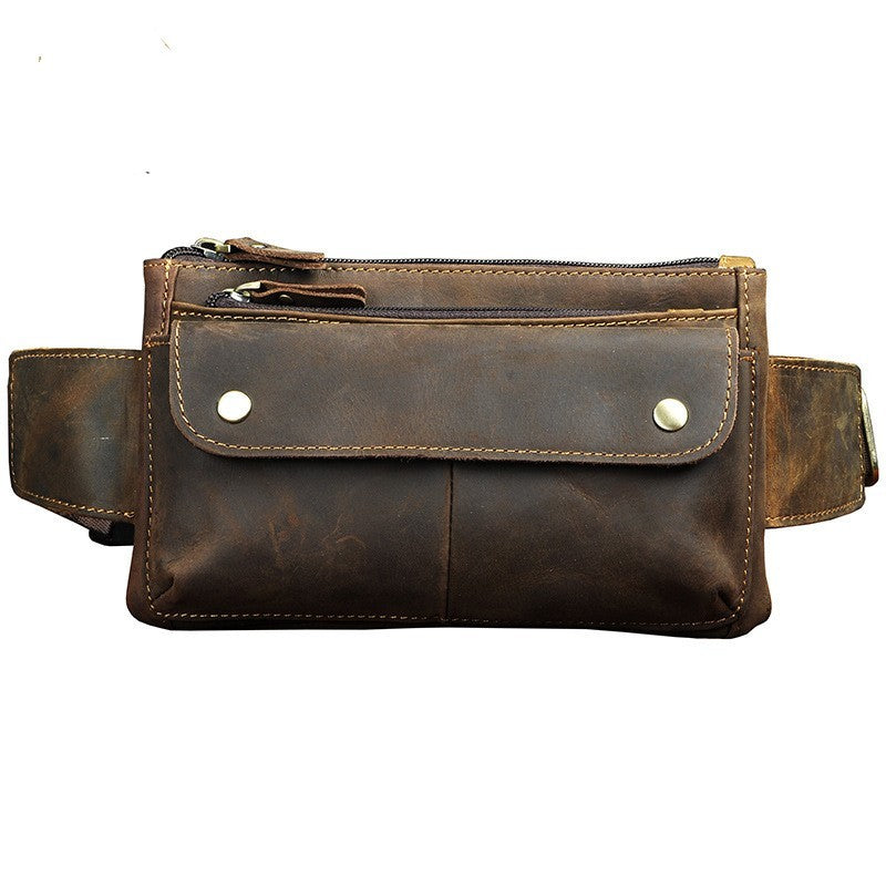 Men's leather phone and camera chest bag, view 2 - MRSLM