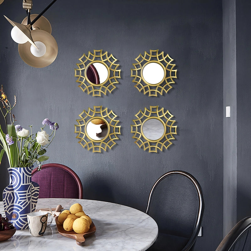irregular gold wall mirror, view 3 - MRSLM
