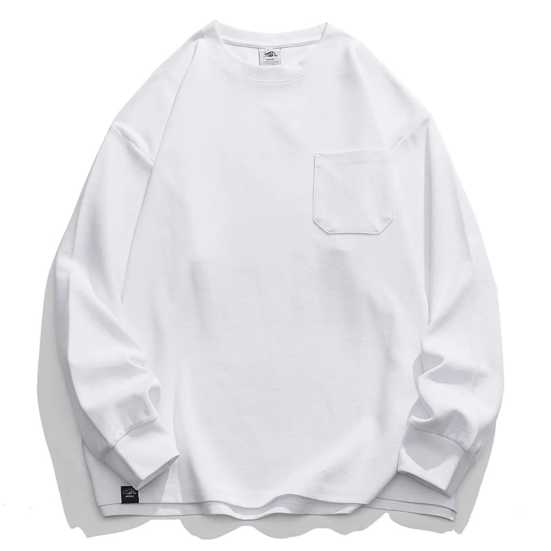 solid color long sleeve sweatshirt, view 5 - MRSLM