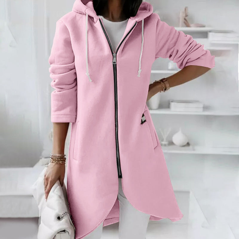 Hoodie Sweatshirt Zipper Hooded Long Sleeve Sweater With Pocket Outerwear Tops Clothes