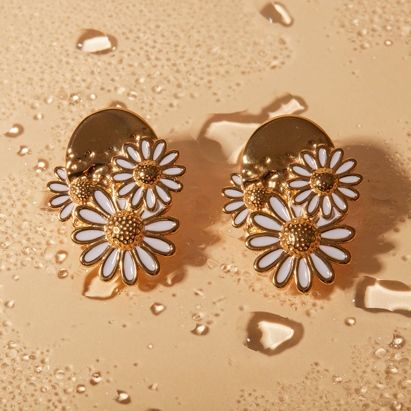 daisy stud earrings, view 5 - MRSLM