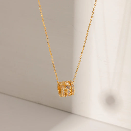 18k gold plated zircon pendant necklace - MRSLM