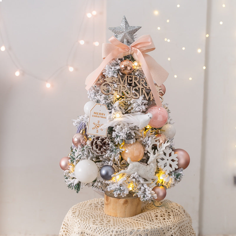 Pink snow spray desktop Christmas tree, view 2 - MRSLM