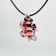 snake heart pendant necklace, view 2 - MRSLM