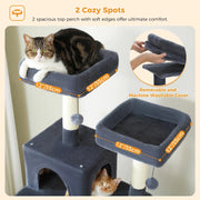 Large cat tree tower for indoor cats, view 4 - MRSLM