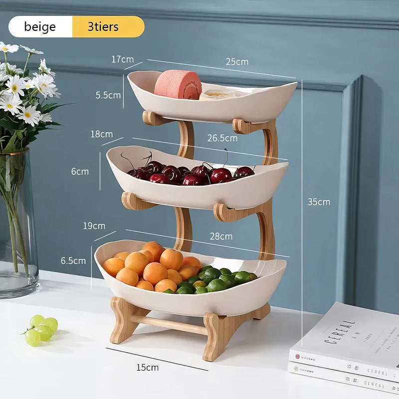 partitioned oval tiered serving plates, view 12 - MRSLM