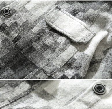 Men's Black and White Plaid Oversized Shirt