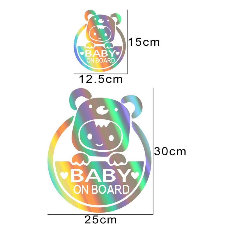 reflective baby on board car decal, view 11 - MRSLM