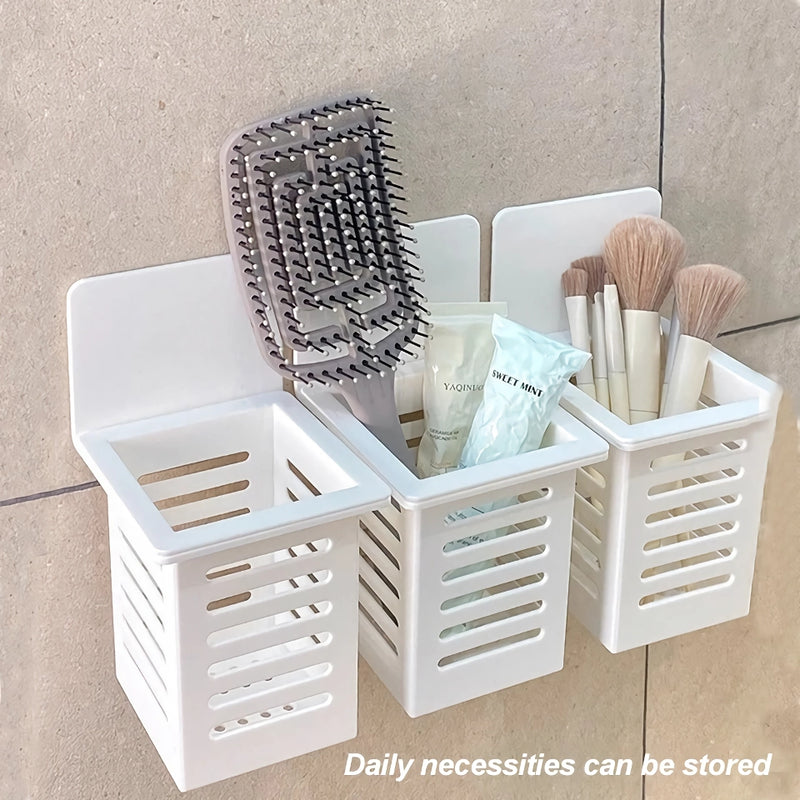 Wall-mounted toothbrush and cosmetic holder, view 3 - MRSLM