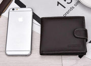 men's genuine leather short wallet, view 4 - MRSLM