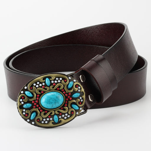 beaded leather belt, view 4 - MRSLM