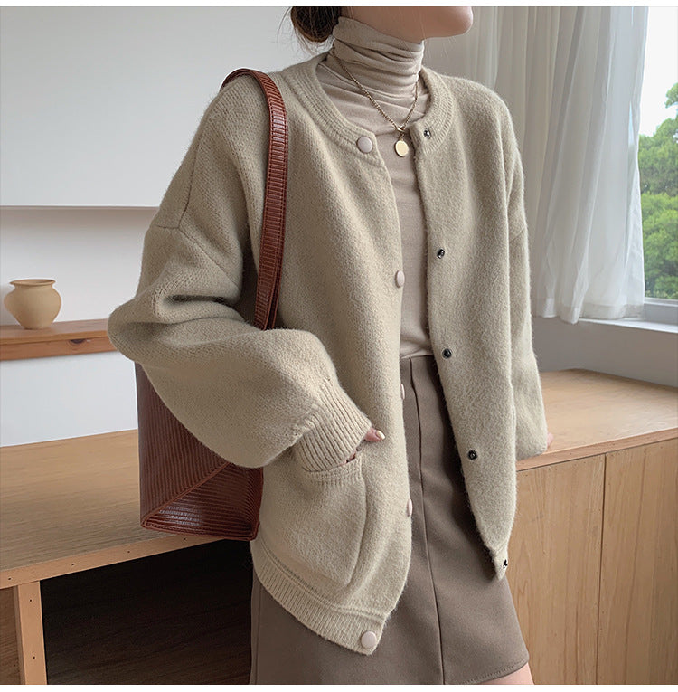 women's knit cardigan, straight fit, view 5 - MRSLM