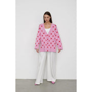 Heart print knitted cardigan, view 6 - MRSLM