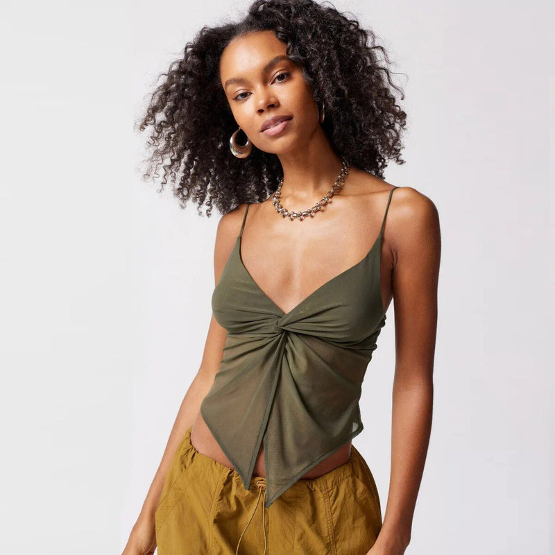 Mesh patchwork crop top, view 16 - MRSLM