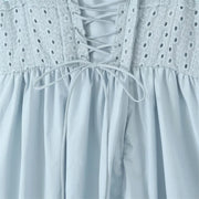 blue midi crochet dress, view 6 - MRSLM