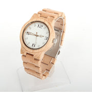 bamboo quartz watch black walnut strap, view 2 - MRSLM
