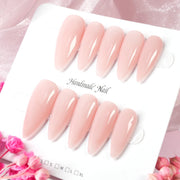 handmade nude pink press-on nails, view 2 - MRSLM