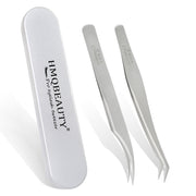 stainless steel eyelash tweezers set, view 2 - MRSLM