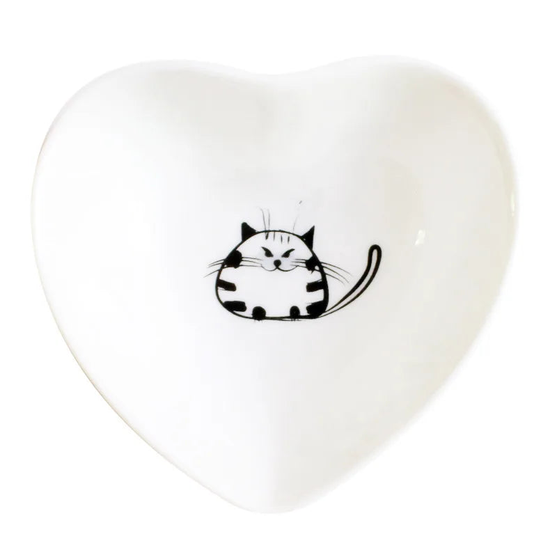 ceramic peach heart pet bowl, view 12 - MRSLM