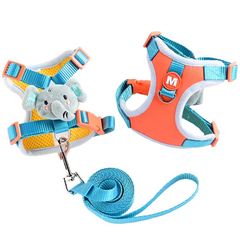 Elephant cartoon dog harness, view 2 - MRSLM