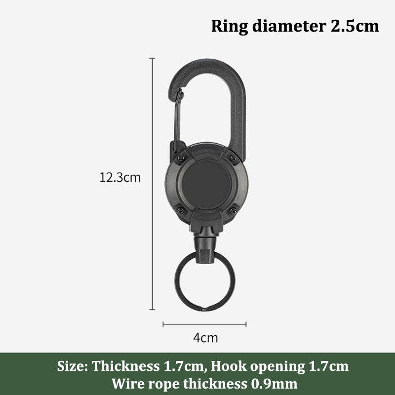 Stainless Steel Retractable Keychain with Wire Rope