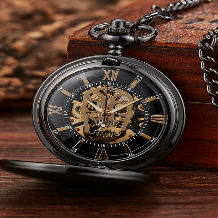 Skull Pocket Watch Hollow Flip Retro Mechanical