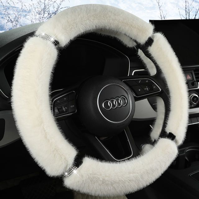 suede fur diamond steering wheel cover - MRSLM