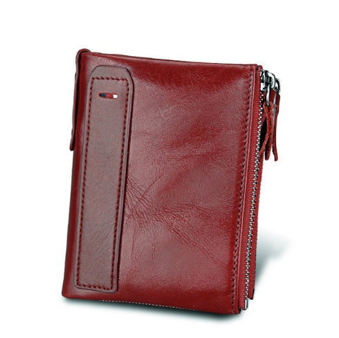 men's short RFID leather wallet, view 13 - MRSLM