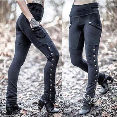 Rivet split pencil pants with pockets - MRSLM