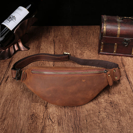 men's leather cell phone belt bag - MRSLM
