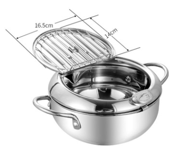 stainless steel frying basket and fryer pot, view 6 - MRSLM