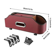 PU leather car seat back organizer, view 4 - MRSLM