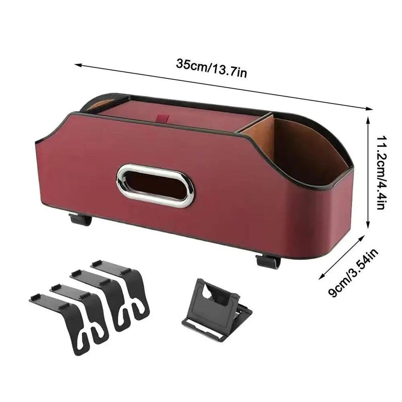 PU leather car seat back organizer, view 4 - MRSLM