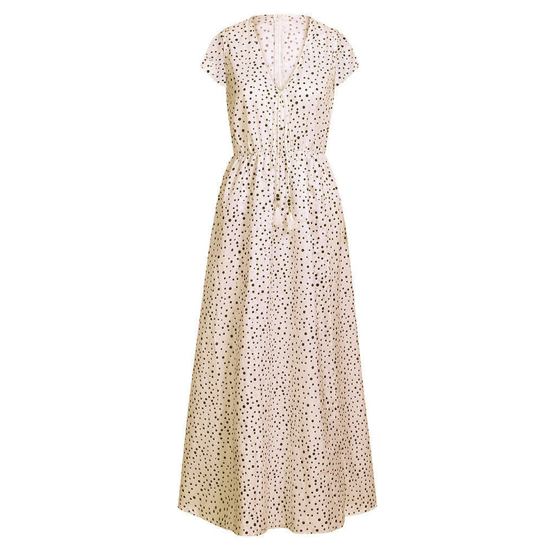 polka dot bohemian beach dress, view 2 - MRSLM
