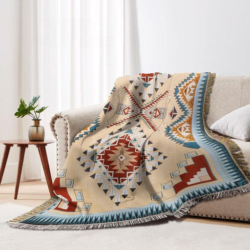geometric jacquard camping picnic blanket - MRSLM
