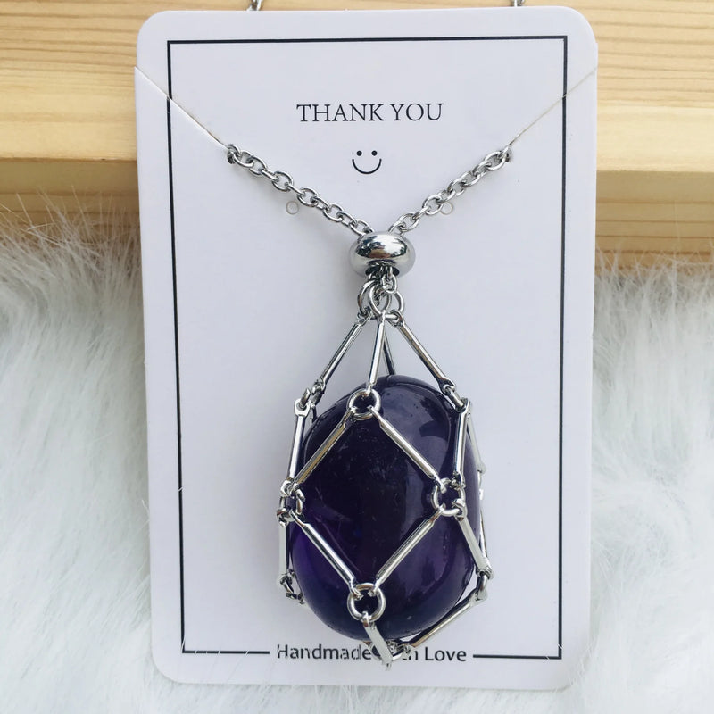 customized stone pendant necklace, view 9 - MRSLM