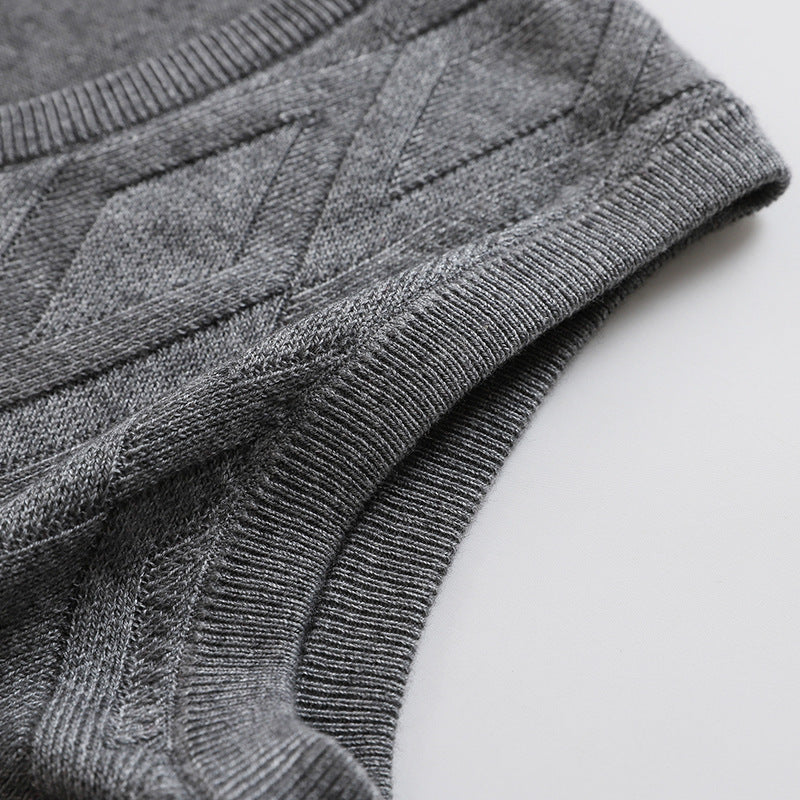 Men's V-neck knit sweater vest, view 2 - MRSLM