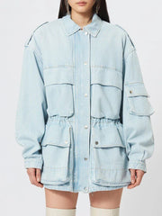 patchwork denim jacket, view 2 - MRSLM