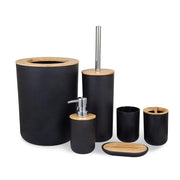 6-piece bamboo bathroom accessories set - MRSLM