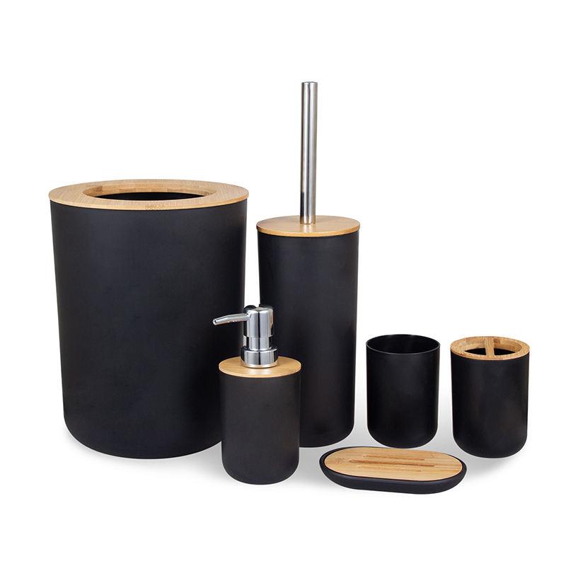 6-piece bamboo bathroom accessories set - MRSLM